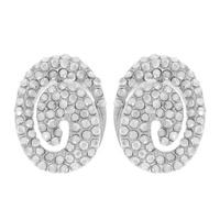 CRYSTAL RHINESTONE PAVE SPIRAL POST EARRINGS