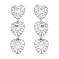 CRYSTAL HEART RHINESTONE HALO POST EARRINGS