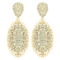 RHINESTONE CLUSTER CHANDELIER STUD EARRINGS