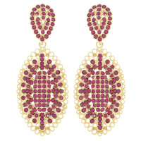 RHINESTONE CLUSTER CHANDELIER STUD EARRINGS