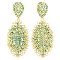 RHINESTONE CLUSTER CHANDELIER STUD EARRINGS