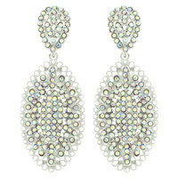 RHINESTONE CLUSTER CHANDELIER STUD EARRINGS