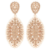 RHINESTONE CLUSTER CHANDELIER STUD EARRINGS