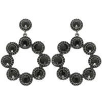JEWEL EMBELLISHED HOOP POST EARRINGS