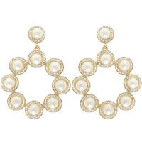JEWEL EMBELLISHED HOOP POST EARRINGS