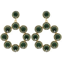 JEWEL EMBELLISHED HOOP POST EARRINGS