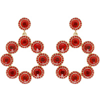 JEWEL EMBELLISHED HOOP POST EARRINGS