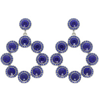 JEWEL EMBELLISHED HOOP POST EARRINGS