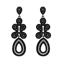 PAVE TEARDROP RHINESTONE DANGLE EARRINGS