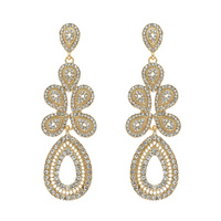 PAVE TEARDROP RHINESTONE DANGLE EARRINGS