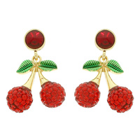 RED CHERRY POST EARRINGS
