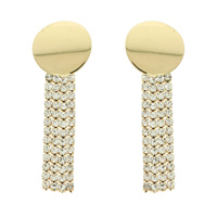 MULTI ROW DISC TOP TASSEL EARRINGS
