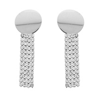 MULTI ROW DISC TOP TASSEL EARRINGS