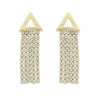 MULTI ROW TRIANGLE TOP TASSEL EARRINGS