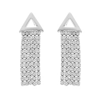 MULTI ROW TRIANGLE TOP TASSEL EARRINGS