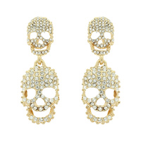 HALLOWEEN CRYSTAL PAVE SKULL EARRINGS