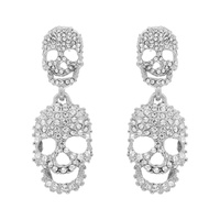 HALLOWEEN CRYSTAL PAVE SKULL EARRINGS