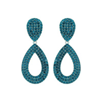 RHINESTONE PAVE HOOP POST EARRINGS