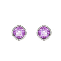 CRYSTAL RHINESTONE DIAMOND SHAPED HALO STUD EARRINGS