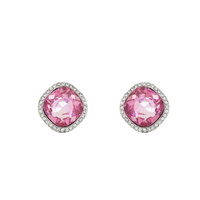 CRYSTAL RHINESTONE DIAMOND SHAPED HALO STUD EARRINGS