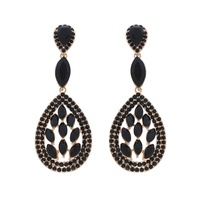 3-TIER CRYSTAL TEARDROP CLUSTER EARRINGS