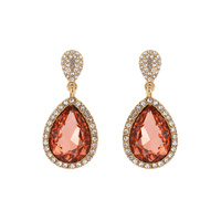 LARGE RHINESTONE POST EARRING W/SMALL GEMS