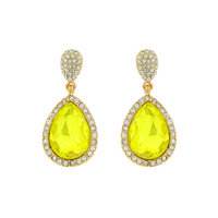 LARGE RHINESTONE POST EARRING W/SMALL GEMS