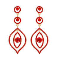 3-TIER MOROCCAN EVIL EYE POST DROP EARRINGS