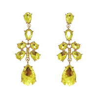 LONG ELEGANT RHINESTONE DROP EARRIN