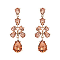 LONG ELEGANT RHINESTONE DROP EARRIN