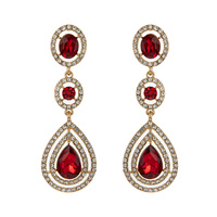 LONG RHINESTONE POST EARRING