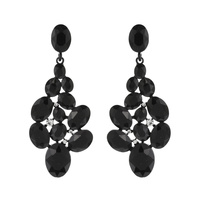 JEWELED CLUSTER POST METAL STONE ER