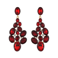 JEWELED CLUSTER POST METAL STONE ER