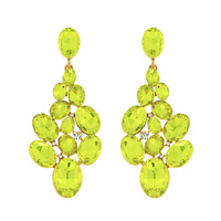 JEWELED CLUSTER POST METAL STONE ER