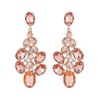 JEWELED CLUSTER POST METAL STONE ER