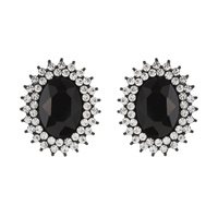 SUNBURST GLASS STONE STUD EARRING
