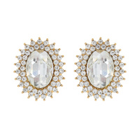 SUNBURST GLASS STONE STUD EARRING