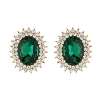 SUNBURST GLASS STONE STUD EARRING