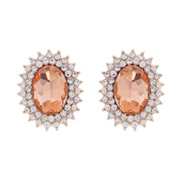 SUNBURST GLASS STONE STUD EARRING