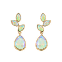 CRYSTAL RHINESTONE TEARDROP CUT VINE DANGLE AND DROP EARRINGS