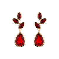 CRYSTAL RHINESTONE TEARDROP CUT VINE DANGLE AND DROP EARRINGS