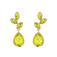 CRYSTAL RHINESTONE TEARDROP CUT VINE DANGLE AND DROP EARRINGS