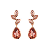 CRYSTAL RHINESTONE TEARDROP CUT VINE DANGLE AND DROP EARRINGS
