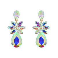 MARQUISE CRYSTAL TEARDROP FLORAL STUD EARRINGS