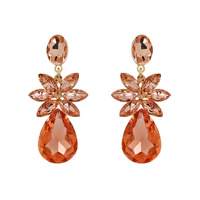 MARQUISE CRYSTAL TEARDROP FLORAL STUD EARRINGS