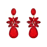 MARQUISE CRYSTAL TEARDROP FLORAL STUD EARRINGS