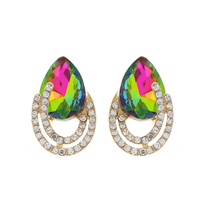 Teardrop Gem with Stone Earrings