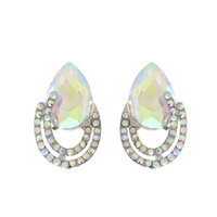 Teardrop Gem with Stone Earrings