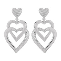 HEARTS OF LOVE METAL POST EARRING