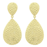 HAMMER TEXTURED PATTERN TEARDROP EARRINGS